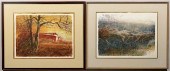 2 CARL SUBLETT WATERCOLOR LAND