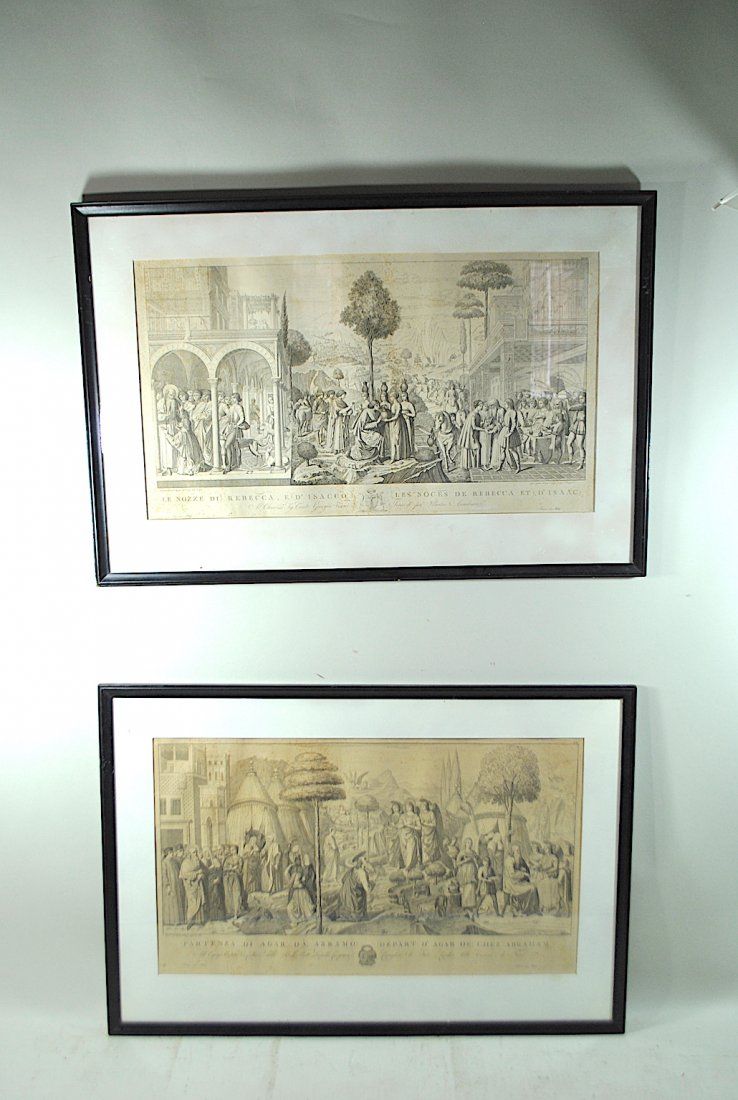 2 CARLO LASINIO ENGRAVINGSTwo 18" x