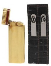 (2) CARTIER PLATED LIGHTER & S