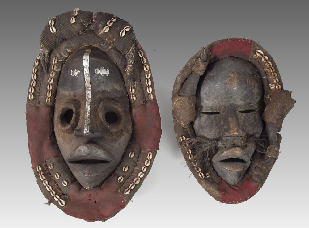 2 CARVED AFRICAN DAN GUNYEGE