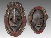 2 CARVED AFRICAN DAN GUNYEGE M