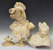 (2) CARVED ALABASTER BUSTS ROU