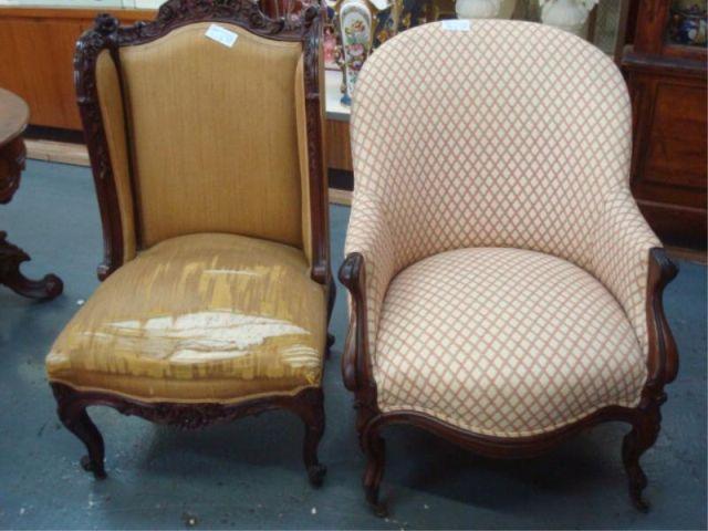 2 Carved and Upholstered