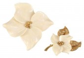 (2) CARVED BONE & GOLD NUGGET