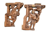 (2) CARVED CHINESE ARCHITECTUR