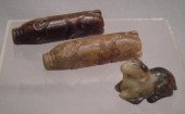 2 carved Chinese boars, craved