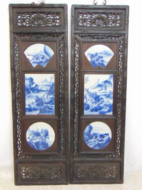 2 CARVED CHINESE PANELS WITH