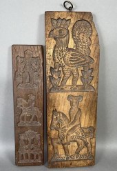 2 CARVED COOKIE BOARDS CA. 20T