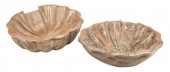 (2) CARVED MARBLE SHELL-FORM B