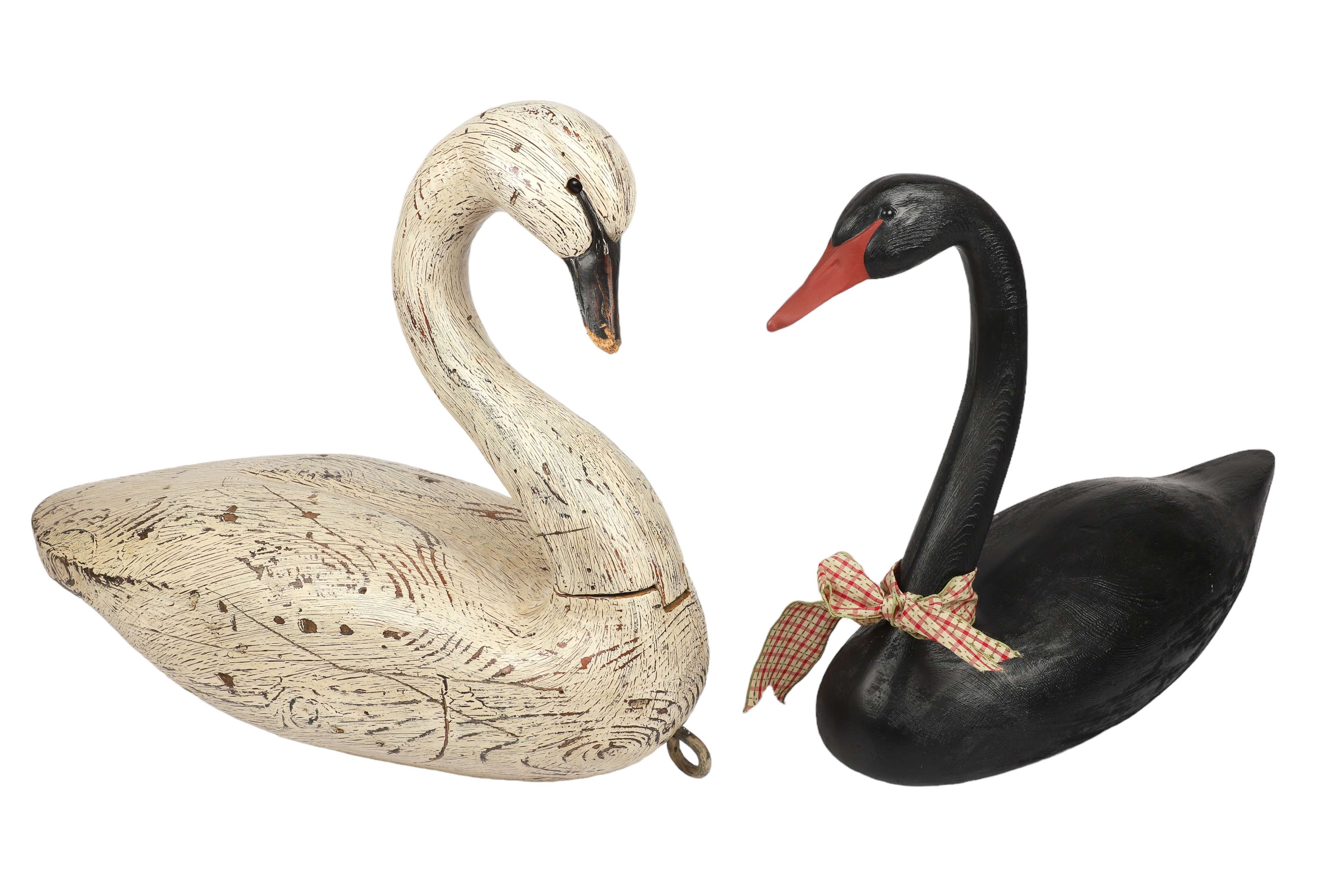 (2) Carved & painted wood life size
