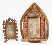2 CARVED PICTURE FRAMES WITH N