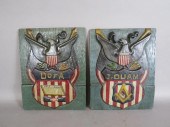 2 CARVED & POLYCHROME PAINTED
