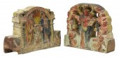 (2) CARVED & POLYCHROMED HOLY
