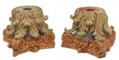 (2) CARVED & POLYCHROMED WOOD