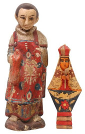 (2) CARVED SANTO FIGURES OF MA
