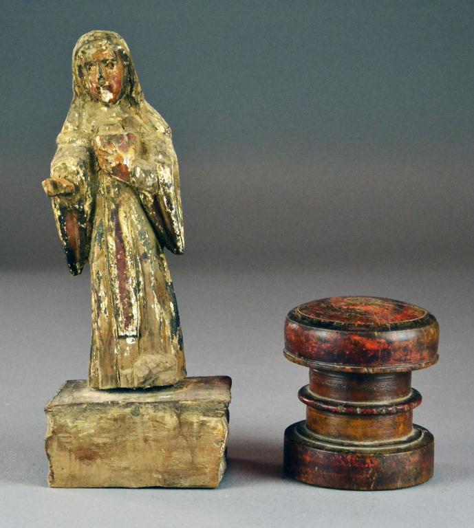 (2) Carved Santos & Carved