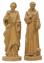 (2) CARVED SANTOS FIGURES OF S