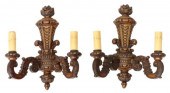 (2) CARVED WOOD FOLIATED TWO-L