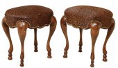 (2) CARVED WOOD LEOPARD PRINT