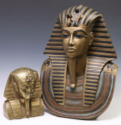 (2) CAST BUSTS OF KING TUT, BR
