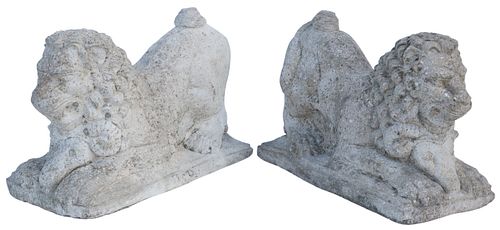 (2) CAST CONCRETE GARDEN SCULPTURES