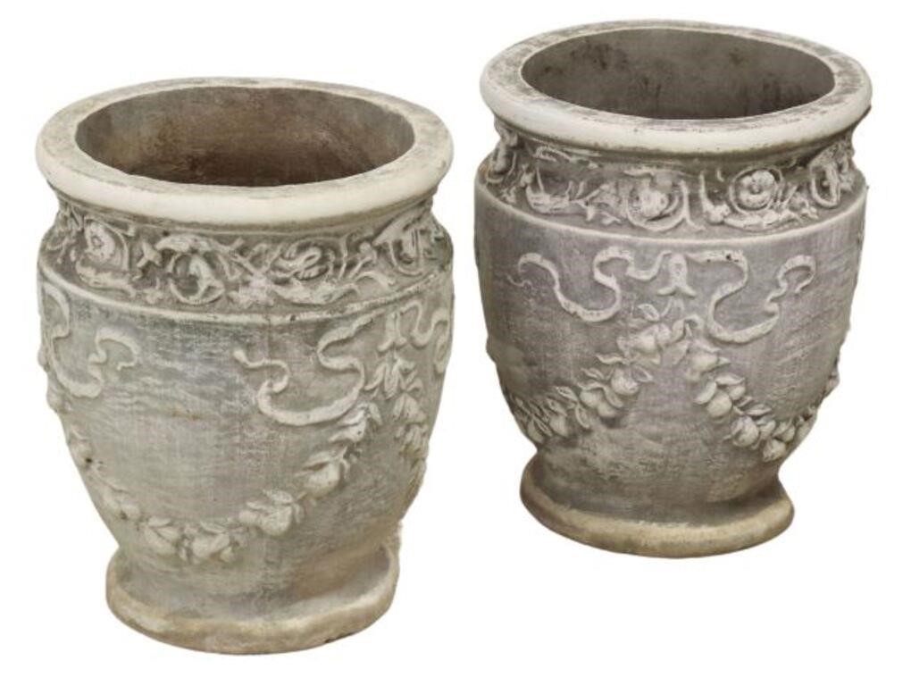 (2) CAST CONCRETE SWAG GARDEN