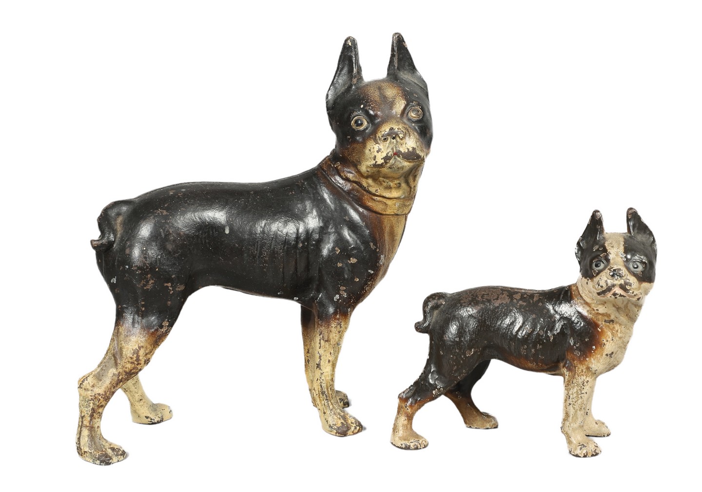 (2) Cast iron Boston Terrier