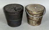 2 CAST IRON BUCKET SHAPED BANK