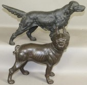 2 CAST IRON DOG DOORSTOPSca. 1