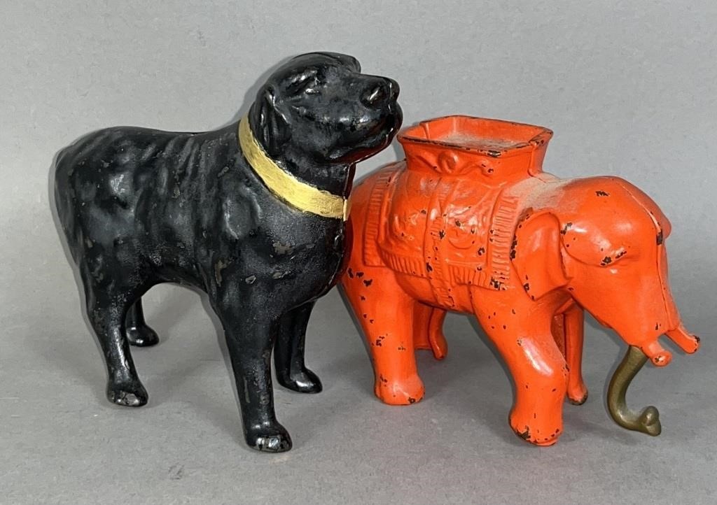 2 CAST IRON FIGURAL BANKS CA.