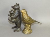 2 CAST IRON FIGURAL STILL BANK