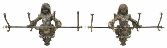(2) CAST IRON FIGURAL WALL