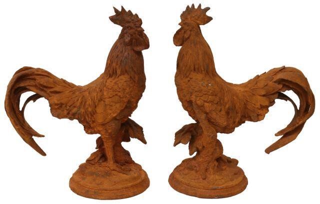 (2) CAST IRON FIGURES OF