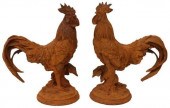 (2) CAST IRON FIGURES OF ROOST