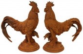 (2) CAST IRON FIGURES OF ROOST