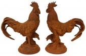 (2) CAST IRON FIGURES OF ROOST