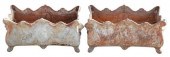 (2) CAST IRON FOLIATE GARDEN J