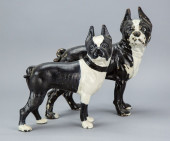 2 CAST IRON FRENCH BULL DOG DO