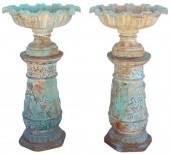(2) CAST IRON GARDEN PLANTERS