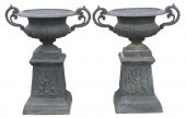 (2) CAST IRON GARDEN URN PLANT