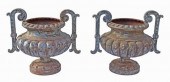 (2) CAST IRON GARDEN URN PLANT