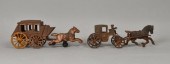 2 CAST IRON HORSE DRAWN CARRIA
