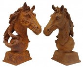 (2) CAST IRON HORSE HEAD GATE