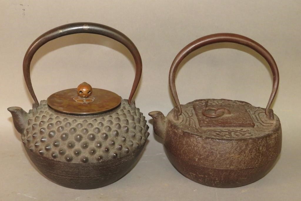 2 CAST IRON JAPANESE TEA KETTLESca.
