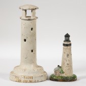(2) CAST IRON LIGHTHOUSE FORM