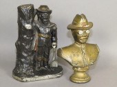 2 CAST IRON MILITARY FIGURAL B