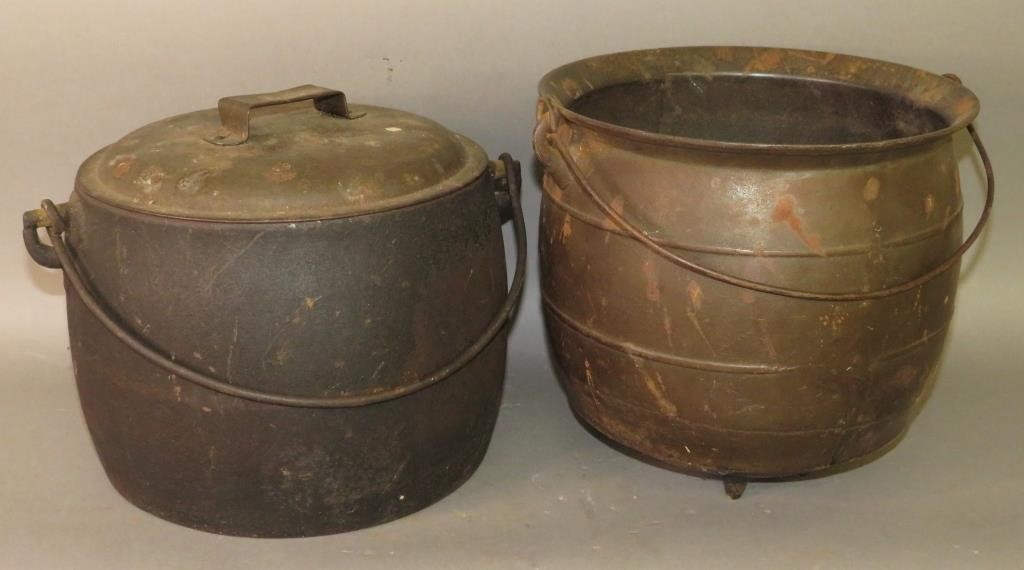2 CAST IRON POTSca. 1860-1890;