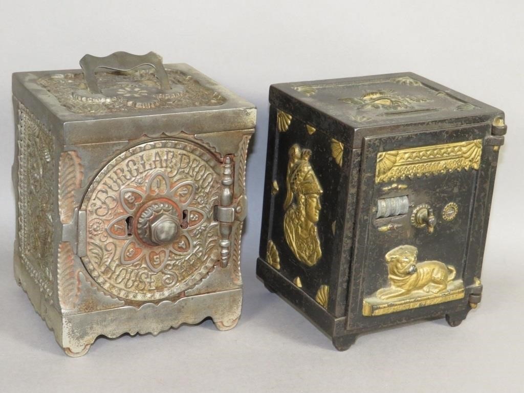 2 CAST IRON SAFE BANKSca.