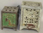 2 CAST IRON SAFE BANKSca. 1880