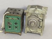 2 CAST IRON SAFE BANKSca. 1890